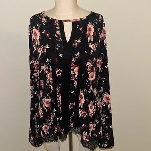 WHBM floral long sleeve top